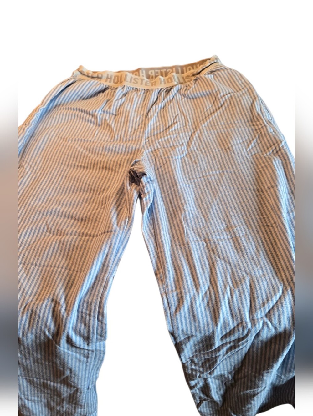 Hollister Cozy Elastic Waist Wide-Leg Lounge Pants in Blue Stripe, Size XS